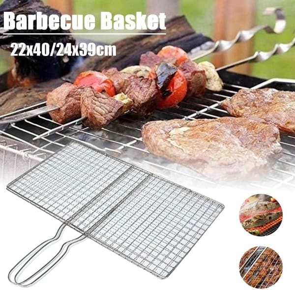 Grillkorg i rostfritt stål, 24 x 39 cm
