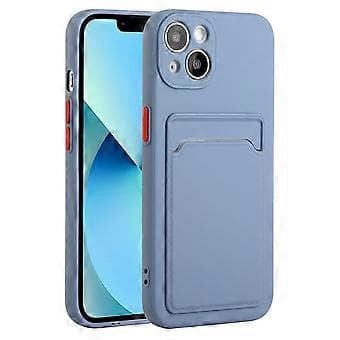 Kompatibelt TPU-deksel til iPhone 15, fallsikkert bakdeksel med kortholder (Blå)