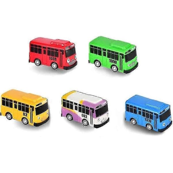 5 stk. Lille Bus Tayo Træk Tilbage Mini Bil Legetøjssæt Kompatibel til Fite