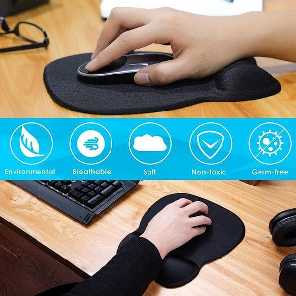 Ergonomisk musematte med håndleddsstøtte Gel musematte med håndledd