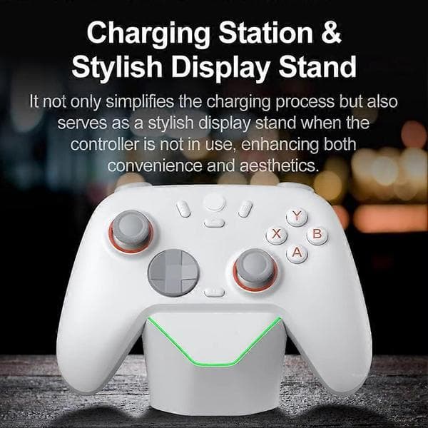 Opladerdock til GameSir Nova 2 Lite Super Nova Gamepads Ladestation Display Stand Smart Start Stop Opladning B White