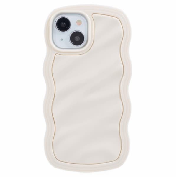 iPhone 15 -puhelinkuori, aaltoileva kuvio, beige