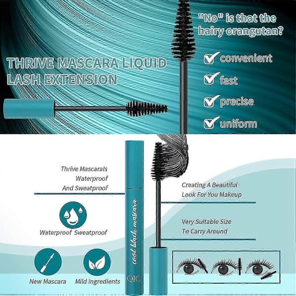 Thrive Mascara Flytende Vippeforlengelse Mascara Tykk og Slank, Vanntett og Svettesikker