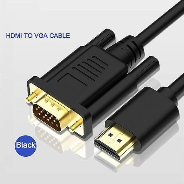 HDMI han til VGA han 1080P 60Hz HDMI-kompatibelt kabel til VGA-adapter Digital til analog til computer bærbar 1,8 m Svart