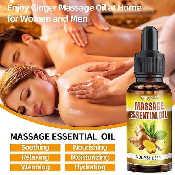 Eterisk lavendelmassageolja, 100 % naturlig aromaterapi eterisk olja för aromaterapi, diffusor, luftfuktare, djupt närande, idealisk för massage Ginger