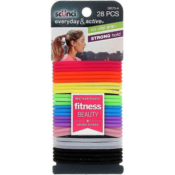 No-Slip Grip Gel Evolution Hårsnoddar, Blandade Färger, 28-pack
