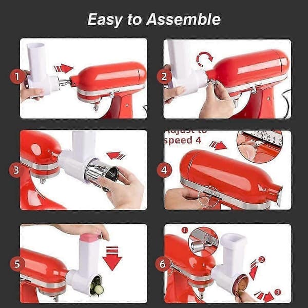 Osteriver og rivetilbehør til Kitchenaid kjøkkenmaskin, erstatning for Kitchenaid rivetilbehør Hvit SZRH 0,5 5