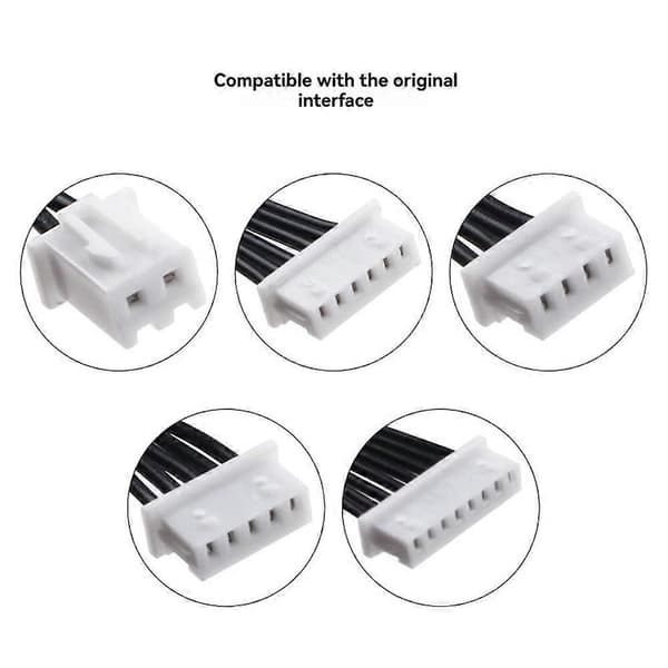 5 STK Kabelpakke Kabel 3D-printertilbehør til Bambu Lab X1/P1-serien AMS Speed Test Board Strømkabel Black    white