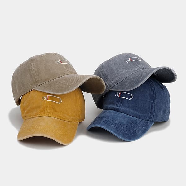 Vasket baseballcaps for menn med trykk
