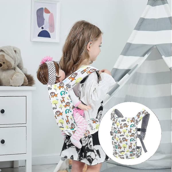 Adjustable Doll Carrier with Adjustable Front and Back Straps Zoo