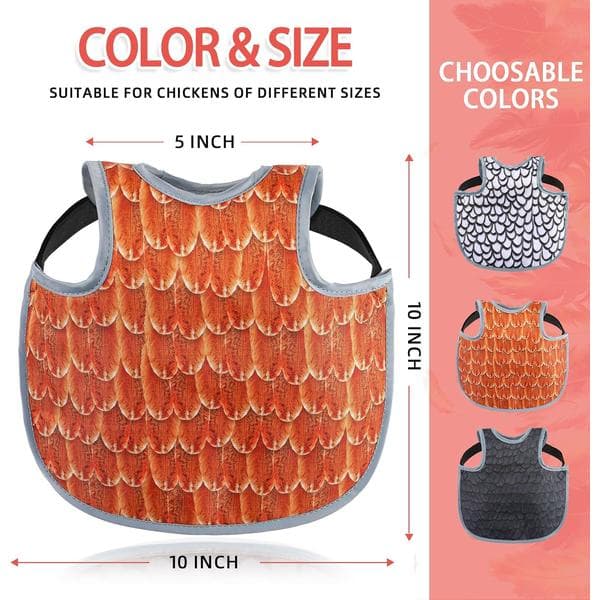 wxsp 1 pc - Chicken Protective Vest Chicken Saddle Poultry Protector - Orange-Red Waterproof