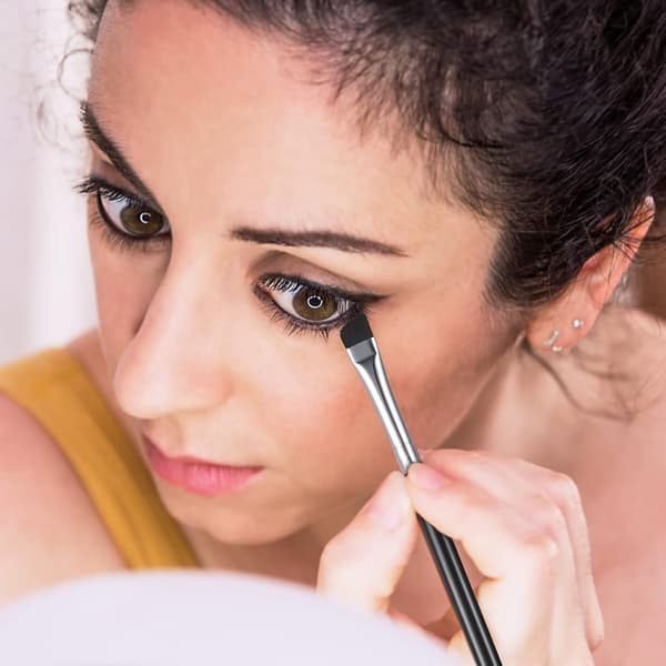 Professional Ultra-Thin Angled Eyeliner Brush Set - 3-Pack Precision Brushes for Sharp Liner, Defined Brows & Detailing