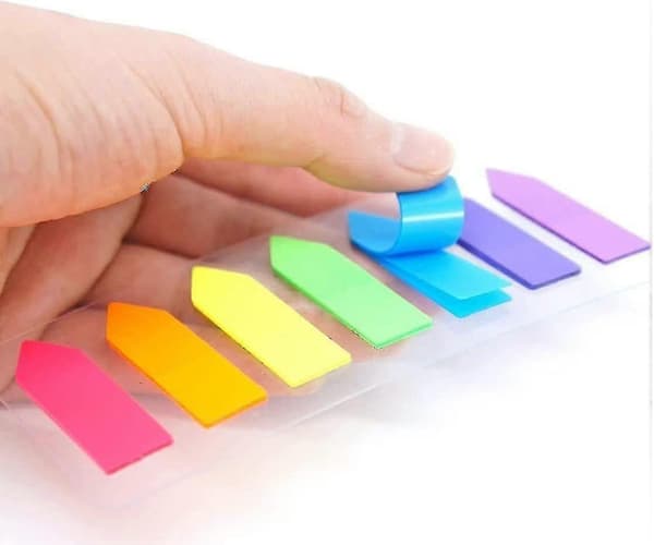 Neon sidemarkører farvede indeksfaner, fluorescerende sticky note til sidemarkør, 560 stk (farverig)