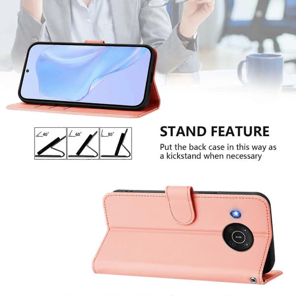 Ensfarget PU-deksel til Nokia X20 / X10 Pink