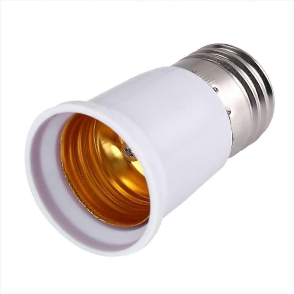 E27 till E27 Glödlampshållare Silverton Vit Adapter Förlängare