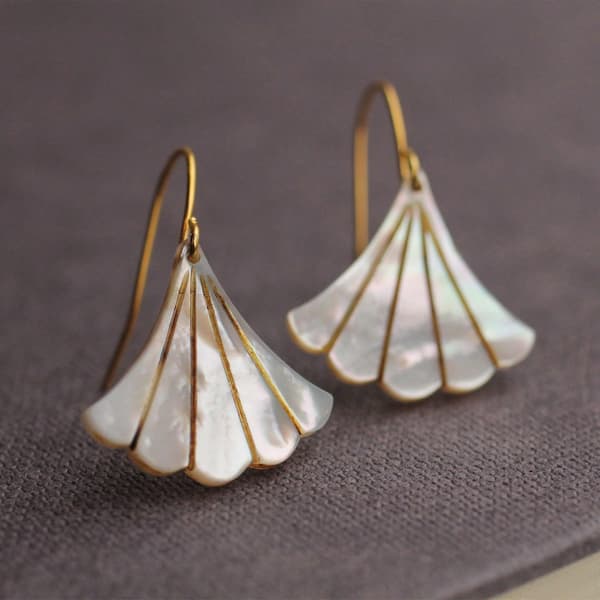 Art Deco Perle Vifte Klassiske Dråpeøreringer Guld