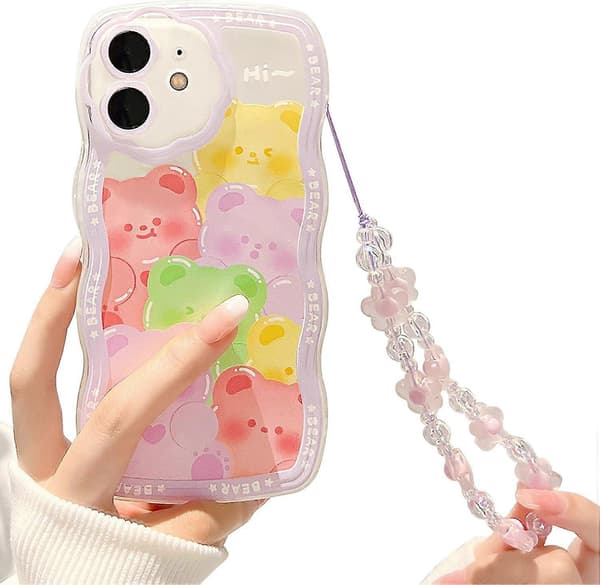 Compatible Case for iPhone 12, Cute Transparent Cartoon Bear Animal