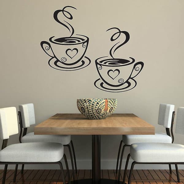 Coffee Cup Wall Decal Kitchen Decoration, Self-Adhesive, 1 set