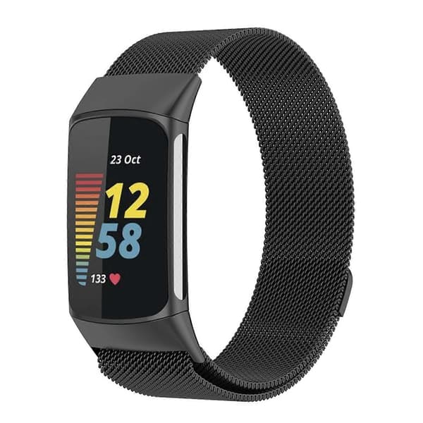 Milan Magnetisk Stålnetrem til Fitbit Charge 6 Black