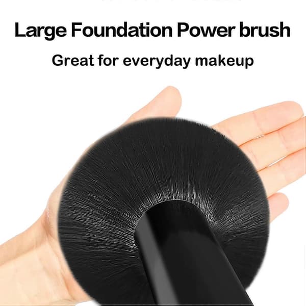 Dobbeltendet makeupbørste, foundation blending makeup svamp drevet kabuki børste til blending, blush
