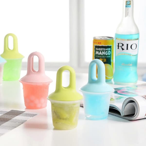 Isform, Mini Ispinneform Iskremkule Lolly Maker Ispinneformer Frukt Shake Iskremform DIY Hjemmelaget Isform (Rosa)