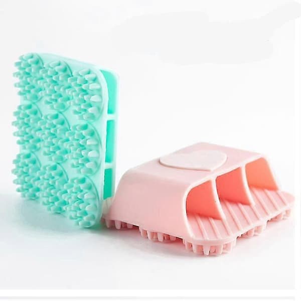 Babyschampoborste Babybadsvamp Silikonskrubbborste Passar Alla Rosa
