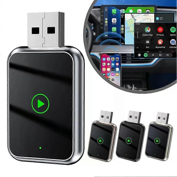 Langaton CarPlays-sovitin viiveettömällä yhteydellä, vakaa langaton Android Auto -sovitin ääniohjaustoiminnolla