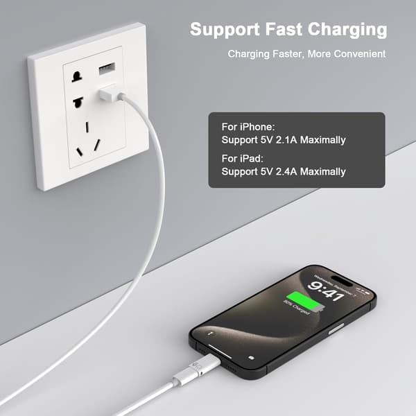 iPhone OTG Adapter, USB Type C Female to Lightning Male Charger Data Sync Dongle Type C Camera Card Reader Flash Drive Keyboard Mouse U Disk