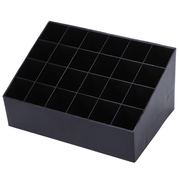 24 Læbestiftholder Organizer Læbestiftholder Displayholder Kosmetisk Sort Black
