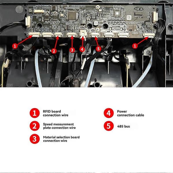 5 STK Kabelpakke Kabel 3D-printertilbehør til Bambu Lab X1/P1-serien AMS Speed Test Board Strømkabel Black    white