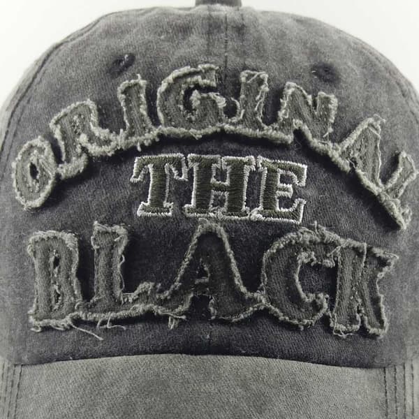Original svart brodert baseballcaps bomullsanka tunga h