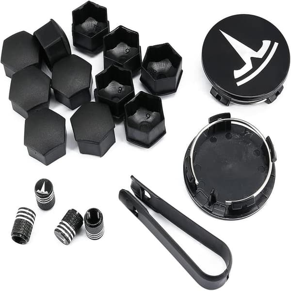 För Tesla Hjulkapsel Kit Centerkapsel Set Hjulmutter Ventilkapslar Skydd Center Modifiering Skydd För Model Y Modell 3 Modell S Modell X
