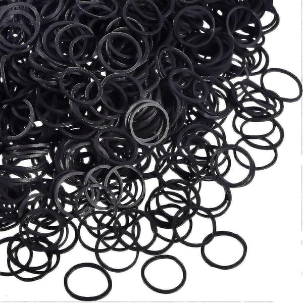2000-pack gummiband för hår, svarta gummiband, svarta hårgummiband