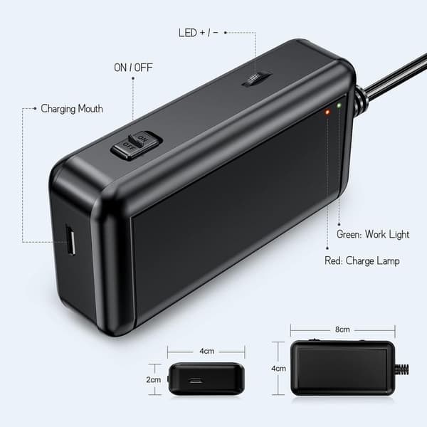 5.5mm Wireless Borescope Camera Inspection Camera 1920P HD WiFi Borescope IP67 Waterproof Snake Camera with 6 LED Lights for iPhone IOS Android P