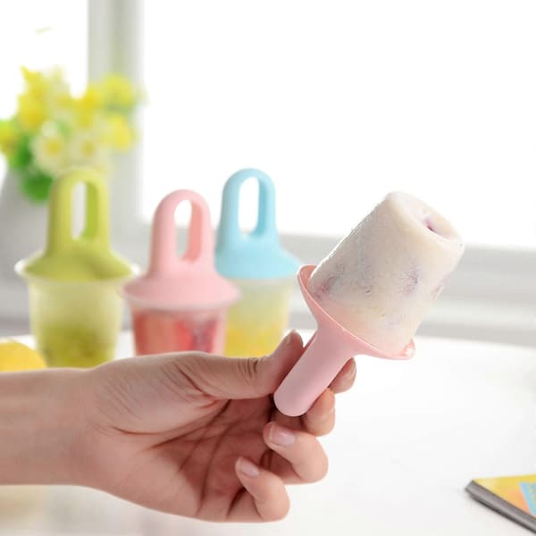 Isform, Mini Ispinneform Iskremkule Lolly Maker Ispinneformer Frukt Shake Iskremform DIY Hjemmelaget Isform (Rosa)