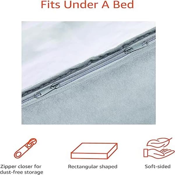 Under Bed Storage Bag Zippered Clear Vinyl Top, 1-Pack