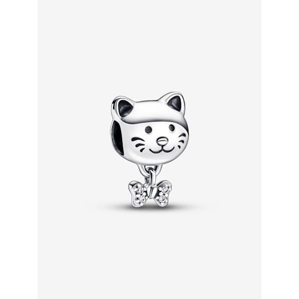 Pandora - Cat with Bow Charm - Sterling Silver