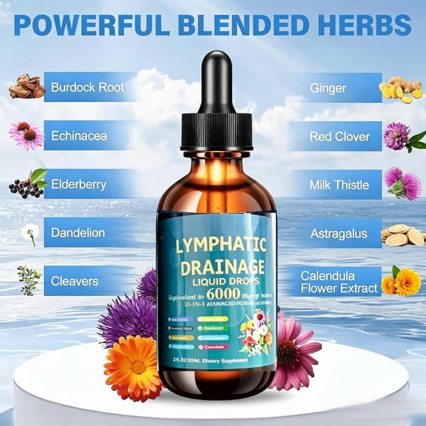Lymfdränage flytande droppar 60 ml, blå
