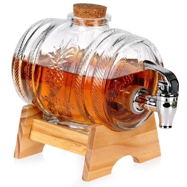 Glasdrikkedispenser med hane, stativ, 1 L 1115