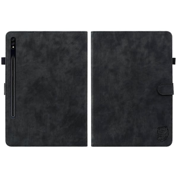 För Samsung Galaxy Tab S7+/Tab S8+/S7 FE PU surfplattefodral Black