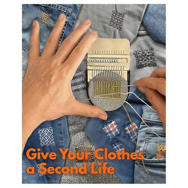 KnitPatch PatchMaker Kit - 100 farver broderitråd til lapning og vævning, komplet syhåndværkssæt