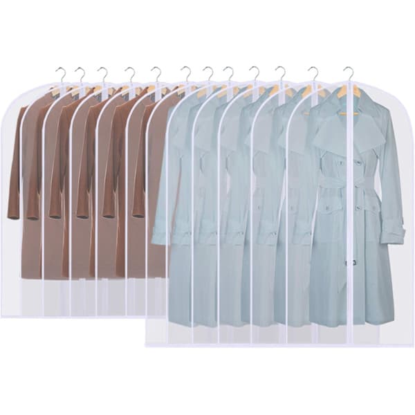 Plastic Garment Bags, 10 pcs Suit/Wardrobe, Foldable, Protective