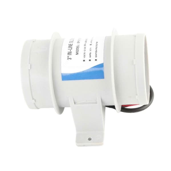 3 tommer 12V stillegående inline-blåser, inline marine lensevifte for yachter, båter, luftsirkulasjon
