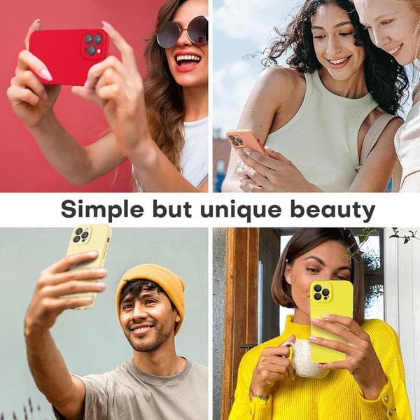 Premium Silicone Case for iPhone 14 Pro Max - Scratch-Resistant Microfiber Lining, Shockproof, 6.7 inches (Yellow)