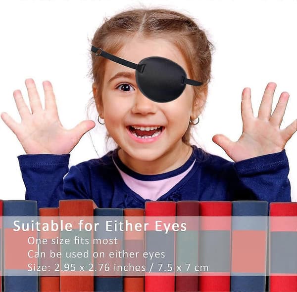2-pack Eye Patch Soft Adjustable Amblyopia Strabismus Eye Patch For Left Or Right Eye Black