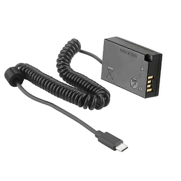 ACK-E18 DR-E18 LP-E17 Dummy Batteri Type-C Strømkobler til Canon EOS 200D 200D II 250D 750D 760D Kamera AC Adapter Kit Svart