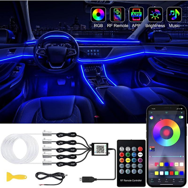 Interior LED Strip Light for Car with Wireless APP and Remote Control ...
