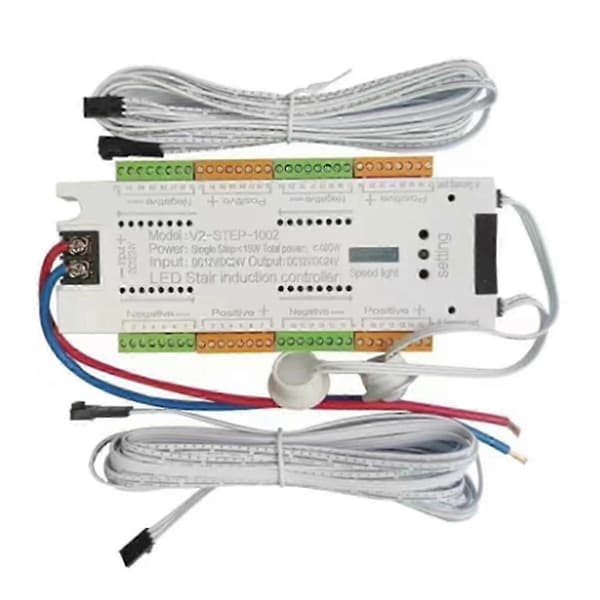 Automatisk 32-kanals trappbelysning LED-rörelsesensor trappljusregulator kit för trappor FleWhite 0,5 5