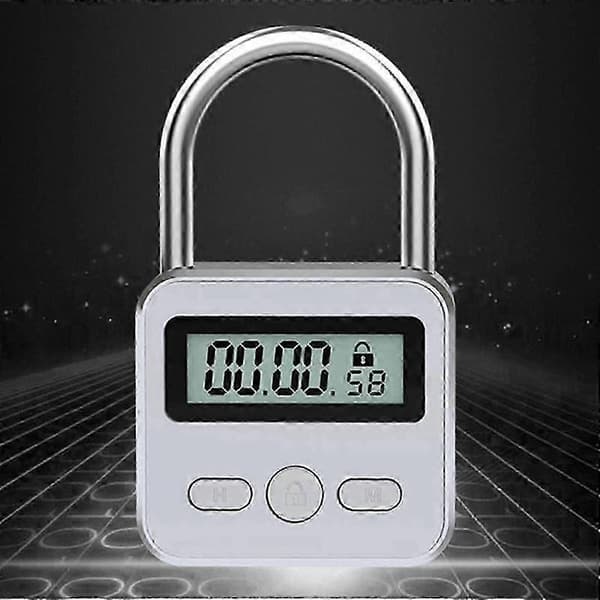 Timerlås med LCD-display og 99 timers USB-strøm Svart