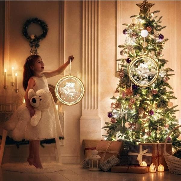 Decorative Christmas Lights, 3D Hanging String Lights, Christmas Lighting, Hanging Window, LED Suction Cup, String Lights, Christmas, Battery Operated